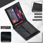 Custom Logo Coin Pocket Design Minimalist Slim RFID Blocking Real Leather Men Carbon Fiber Wallet