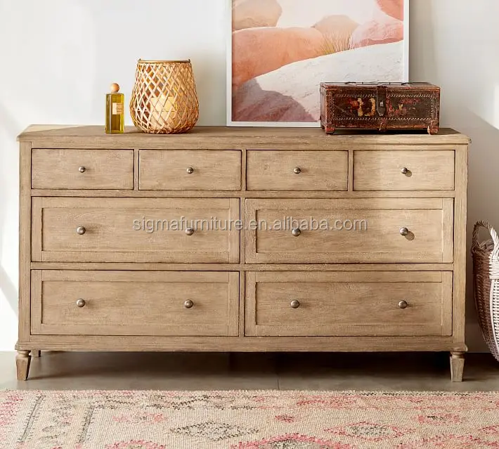 modern high-quality furniture indoor furniture bedroom set 8-Drawer Wide Dresser