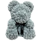 Artificial custom flower foam flower rose teddy bear for valentines day gifts wedding party decoration