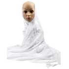 Low-cost wholesale embroidery flowers two fringed pearls muslim shawl hijab scarf cotton