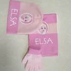 cheap custom girls boys children acrylic cartoon beanie scarf and glove sets
