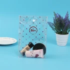 Fashion transparent clear pvc cosmetic and toiletry products packaging bag with button closure