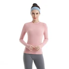 Wholesale New Design Pink Fitness Clothing One Piece Shirt Tracksuits Yoga For Women Long Sleeves