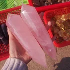 Natural Clear White Polyhedral Crystal Wand Rose Crystal Quartz Point