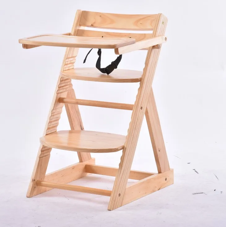 Hot Selling Foldable Baby Dinner Chair Solid Wood High Chair Baby Dinning Feeding