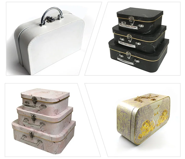 suitcase shaped gift box, high end white box packaging