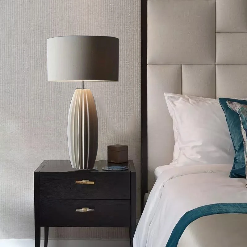 Big size Vintage antique Style Chinese Nordic ceramic bedside light table lamp