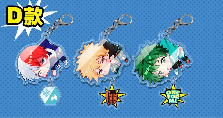 hot selling anime my hero academia keychain custom anime acrylic