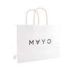 Hand Length Handle Custom Logo Printed New Style White Kraft Paper Bag with Twisted Gift Shopping