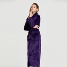 100% Polyester Bathrobe Flannel Robes Wholesale Winter Hotel Long Cheap Bath Robes Women Flannel Bathrobe
