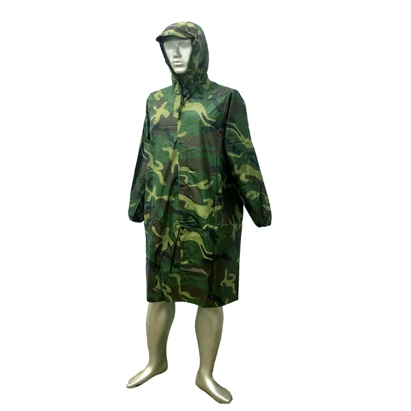 OEM Mens Camo Raincoat With Hood 1pc Camouflage Raincoat Women'S