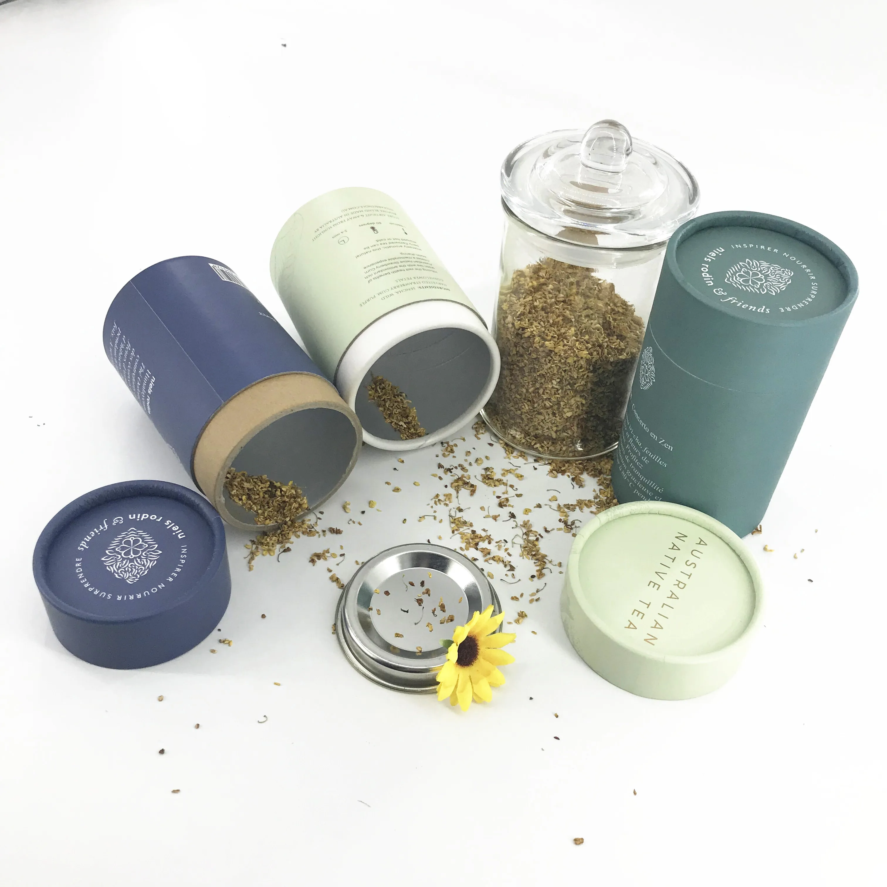 custom tea paper packaging tube cardboard round packaging boxes
