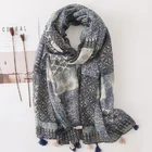 180*90cm Europe And America Classics Check Pattern Printed Hijab