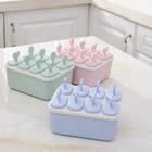 Round rectangle ice lolly mould cute 6 grids and 8 grids ice cream mould
