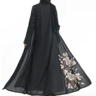 Wholesale high quality embroidered linen dubai Muslim long dress women abaya burqa