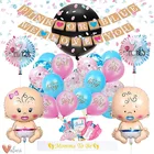 Nicro Baby Boy Or Girl Gender Reveal Party Supplies Kit With Jumbo Balloon Banner Sash Photo Booth Props