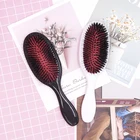 Professional custom plastic handle boar bristle soft cushion wet and dry hair brush