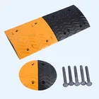 Black Yellow Road Safety Rubber traffic speed hump