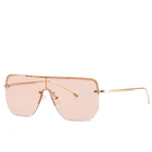 Wholesale 2020 New one piece lenses Unisex fashion rimless shades sunglasses