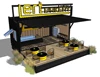 Hydraulic system 20ft shipping container coffee shop, Outdoor fast food kiosk , Restaurant, mobile kitchen