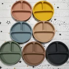 Kids Silicone Placemat Plate Non-Slip Silicone Divided Toddler Baby Plates