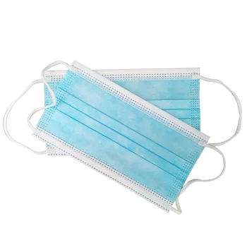 Wholesale blue earloop 3ply disposable face mask