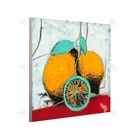 Wall Decor Hot Sell Yellow Fruit Lenmo Wall Art Handmade Oil Painting With Glitter For Living Room Decor