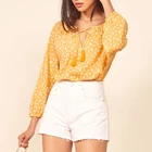 Garment Factory Price Ladies Floral Printed Blouse Women
