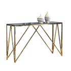 Table Console Modern Design Home Furniture STAINLESS STEEL Dining Room Glass Table Console Table