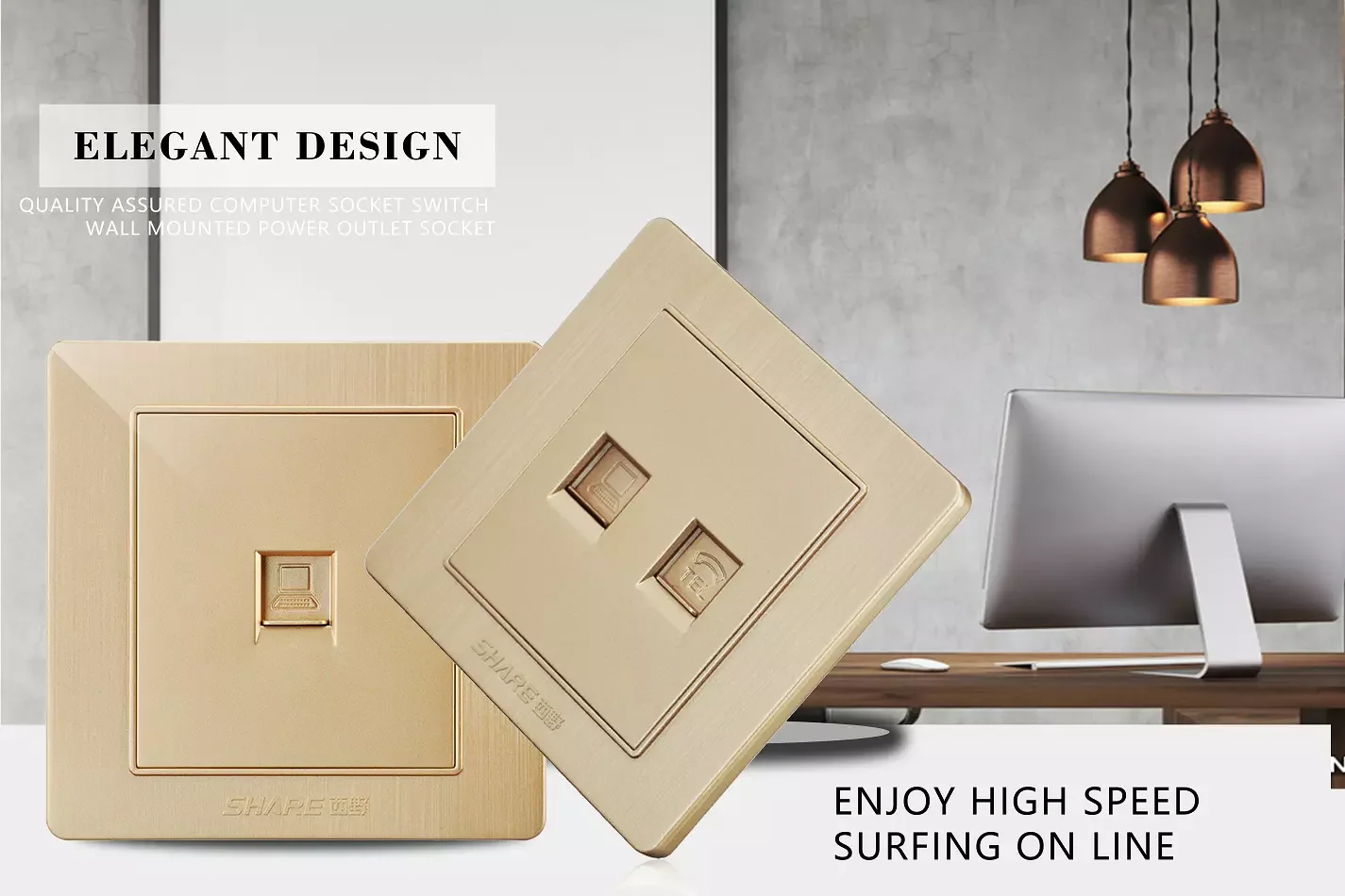 Champagne Gold Panel, SHARE, 86mm*86mm, Switch(300W - detail 10