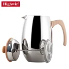 China Wholesales Iso9001 12OZ Tea Sets Coffee Pot Stainless Steel Wood