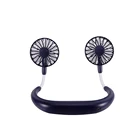 2019 new design recharge portable generation third with Led light and aromatherapy wearable neck fan