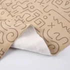 Beige custom printed thick brushed knitted suede fabric for jackets and coats