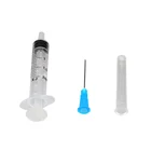 Transparent sterilized injection medical syringes with needle