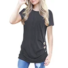 Women's Casual Short Sleeve Round Neck Loose Tunic T Shirt Blouse Tops