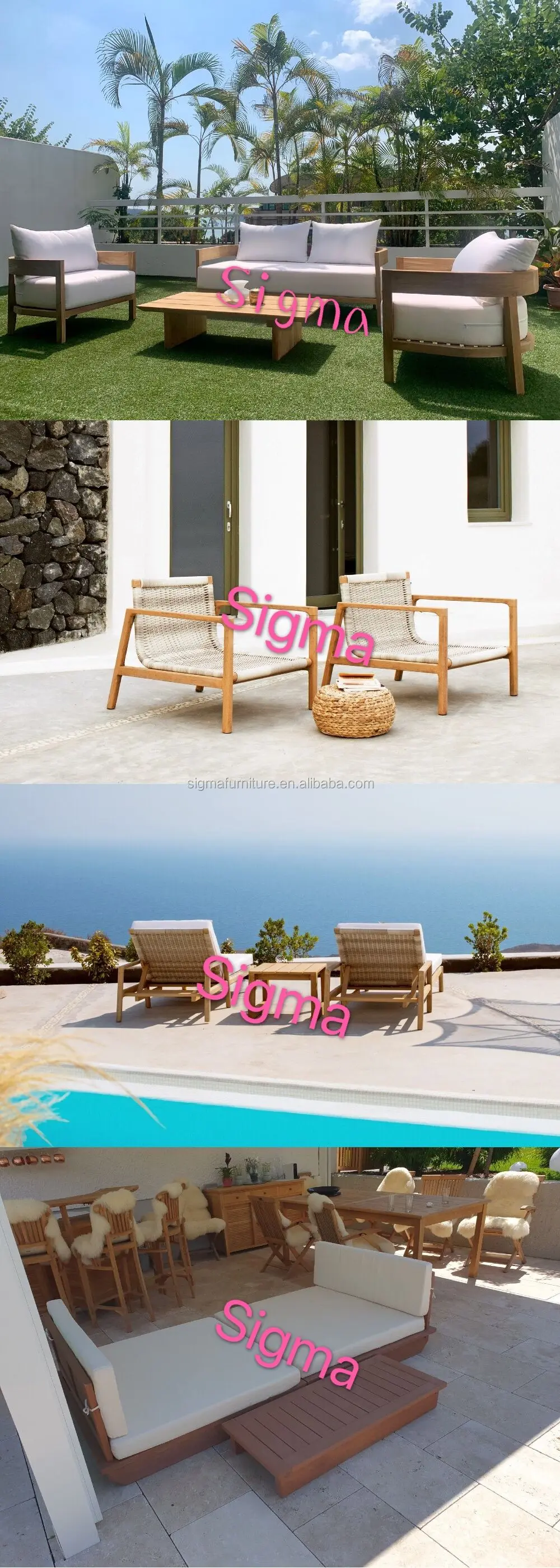 Table hotel wood patio furniture garden outdoor teak fiberstone coffee table