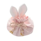 Cute cosmetics underwear jewelry storage drawstring bag embroidered satin bag