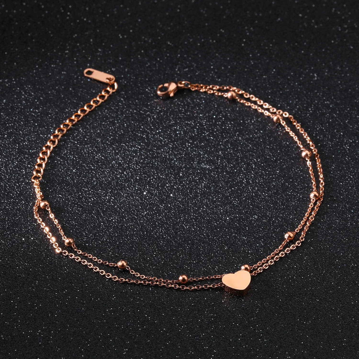 beaded chain,chainreaction gold plated beaded chain girl layered anklet with