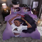 Set Bed Black Women Cartoon Design Winter Thicken Textile Home Flannel Fabric Bedding Set Sheets Bed Set