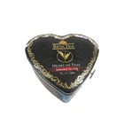 elegant heart shape metal tea tin box for flowering tea packaging with music box