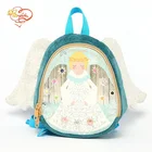 Multi-Purpose navy blue girl school toddler backpack bag with printed angel
