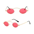 New Style Cheap UV400 Retro Vintage Metal Candy Color Small Oval Shades Sunglasses