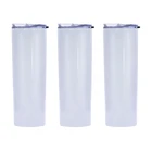20oz Stainless Steel Sublimation Blanks Skinny Tumblers Double Wall Vacuum Tumbler With Straw And Lid