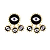2019 Fall Collection Metal Earrings With Black Epoxy Gold Plated For Women Eye Earrings
