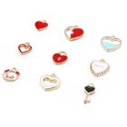 small fashion heart pendant mini red enamel heart charms