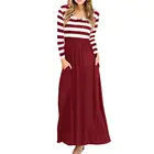 2019 slim patchwork stripes top leashed waist casual dresses for women