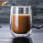 High borosilicate double wall reusable glass cup coffee