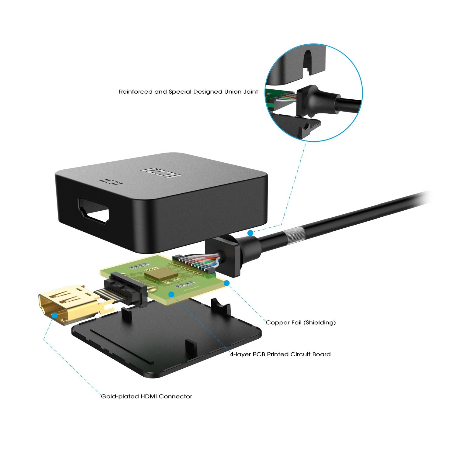 ICZI Thunderbolt Mini DP to HD-MI Adapter 4K 60Hz Mini Displayport to HD-MI 2.0 Converter for Surface pro 6 - ANKUX.COM