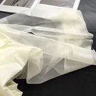 Logo Customization Silk Shawl Plain Hot Sale Long Style Solid Color Soft White Silk Wool Scarf Shawl Plain for Plant-dyed