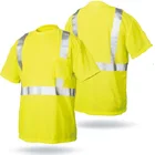 Fluorescent High Visibility Short Sleeves High Quality Reflective Safety T Shirts